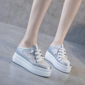 Ladies Small Size Lace Mesh Hidden Heel Sneakers SS253