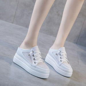 Ladies Small Size Lace Mesh Hidden Heel Sneakers SS253