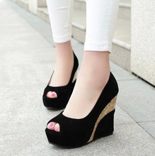 Ladies Small Feet Peep Toe Wedge Shoes SS77