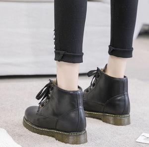Leather Fur Boots For Small Feet AP108