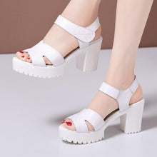 Open Toe Chunky Heel Sandals QNML12