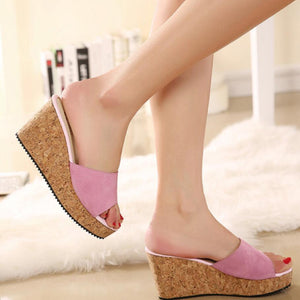 Petite Open Toe Suede Wedge Heel Sandals GS336