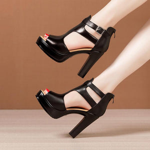 Petite Ankle Buckle Strap Open Toe Sandals BS79