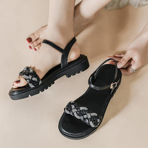 Petite Ankle Strap Flat Heel Sandals AS06