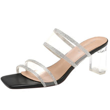 Petite Clear Heel Square Toe Sandals GS73