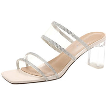 Petite Clear Heel Square Toe Sandals GS73