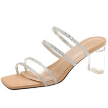 Petite Clear Heel Square Toe Sandals GS73