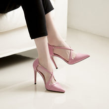 Petite Cross Strap Pointy Heels GS33