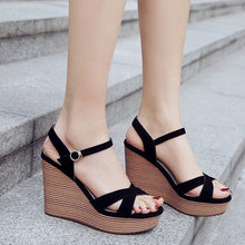Petite Cross Strap Summer Wedge Heels DS229