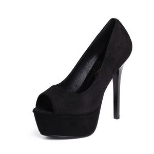 Petite Feet Peep Platform Heel Pumps GS90