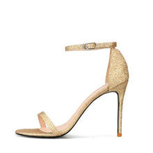 Petite Glitter Ankle Strap Heels GS62