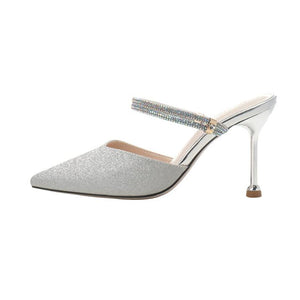 Petite Glitter Slip On Heeled Sandals GS252