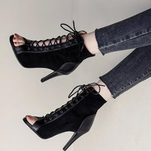 Petite Heeled Peep Boots For Women AP103
