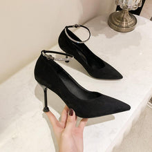 Petite Heeled Suede Ankle Strap Shoes ES76