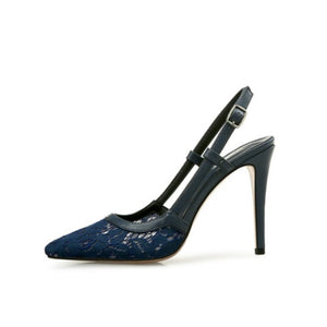 Petite Lace Mesh Slingback Heels GS20