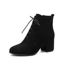Petite Lace Up Block Heel Boots DS387