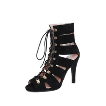 Petite Lace Up Peep High Heels GS159