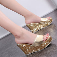 Petite Open Toe Glitter Wedges GS75