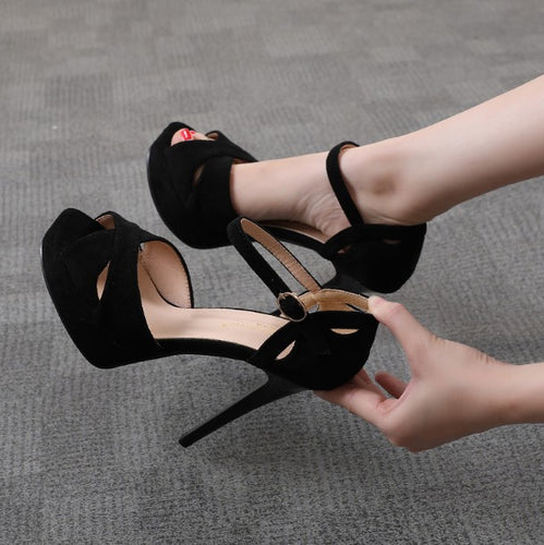 Petite Peep High Heel Shoes For Women BS378