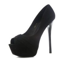 Petite Peep Platform High Heels BS210