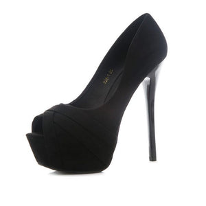 Petite Peep Platform High Heels BS210