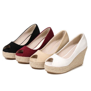 Petite Peep Thick Sole Wedge Shoes AS113