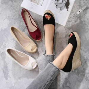 Petite Peep Thick Sole Wedge Shoes AS113