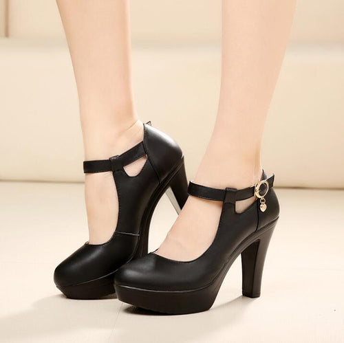 Petite Platform Ankle Strap Heels GS257