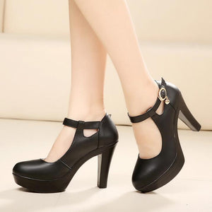 Petite Platform Ankle Strap Heels GS257
