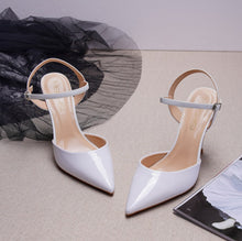 Petite Pointed Ankle Strap Patent Heels GS51