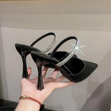 Petite Pointed Rhinestone Strap Heeled Sandals ES72