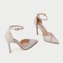 Petite Pointy Ankle Strap Leather Heels DS262