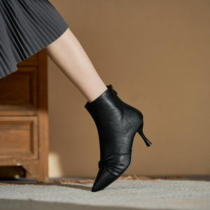 Petite Pointy Back Zipper Short Boots GS212