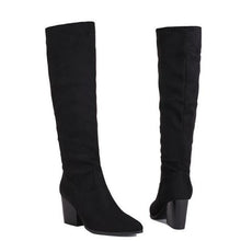 Petite Pointy Block Heel Mid Calf Boots GS189