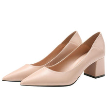 Petite Pointy Chunky Heel Shoes GS17