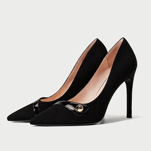 Petite Pointy Leather High Heel Shoes For Women DS163