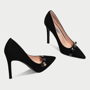 Petite Pointy Leather High Heel Shoes For Women DS163