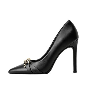Petite Pointy Leather Pump Shoes DS260