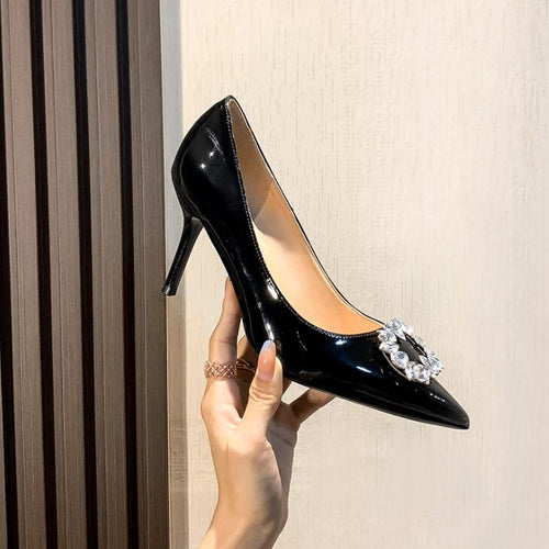 Petite Rhinestone Buckle High Heels GS31