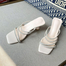 Petite Rhinestone Strappy Mid Heel Sandals GS137