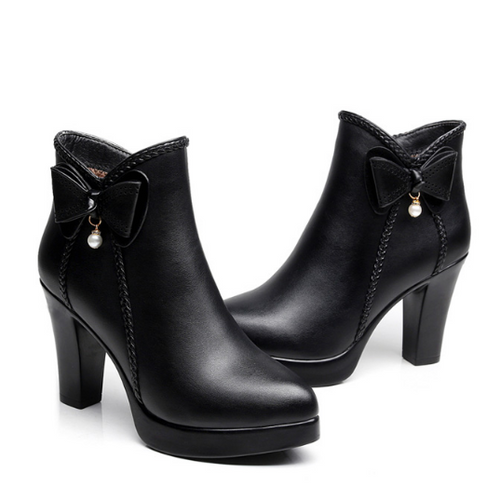 Petite Side Zipper High Heel Boots DS79