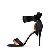 Petite Silk Satin Ankle Strap Lace Up Heels ES51