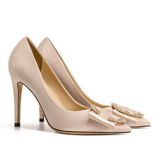 Women's Petite Silk Satin Pointy High Heels DS151