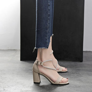 Petite Size 1 Block Heel Sandals For Women GS357