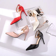 Petite Size Ankle Metal Strap Patent Heels GS376