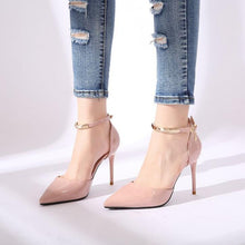 Petite Size Ankle Metal Strap Patent Heels GS376