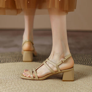 Petite Size Block Heel Strappy Sandals GS345