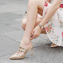 Petite Glitter Toe Studded Heels DS115