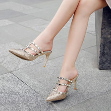 Petite Glitter Toe Studded Heels DS115
