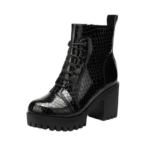 Petite Size Lace Up Ankle Boots DS295